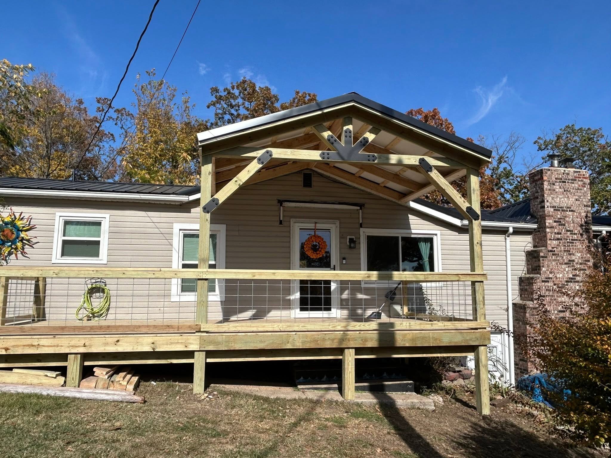 Covered porch project near Lincoln Missouri