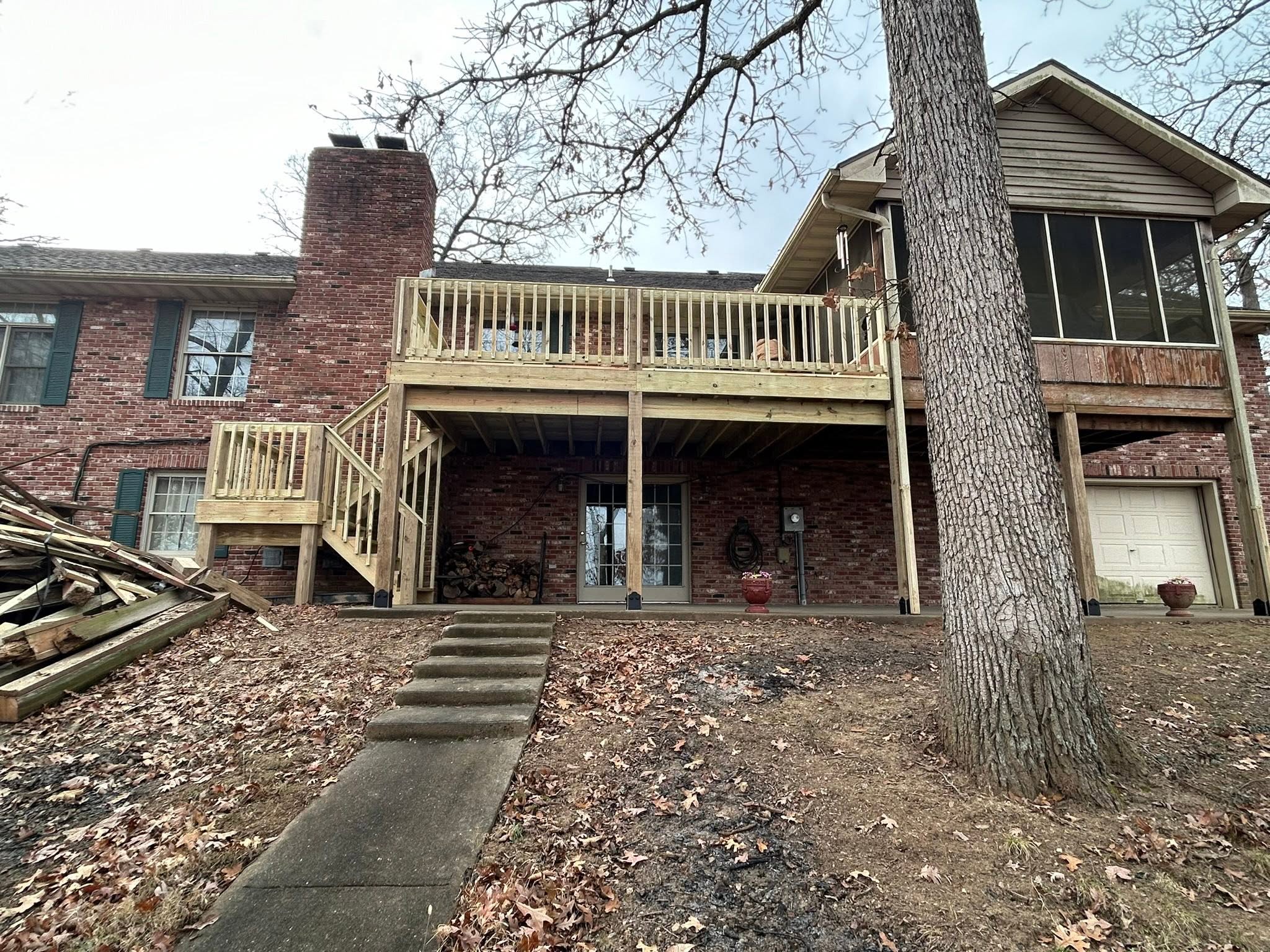 Deck construction project near Lincoln Missouri